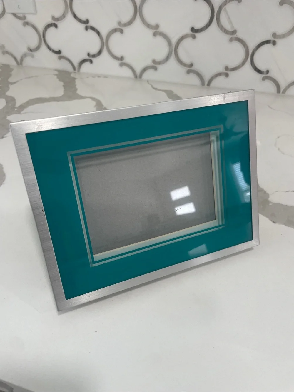Teal Picture Frame with Silver Trim